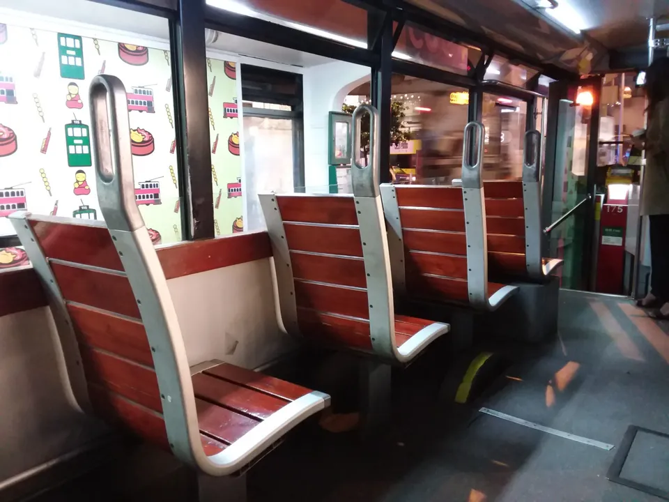 Wooden seats in the newer cars keep the shape of the old ones.